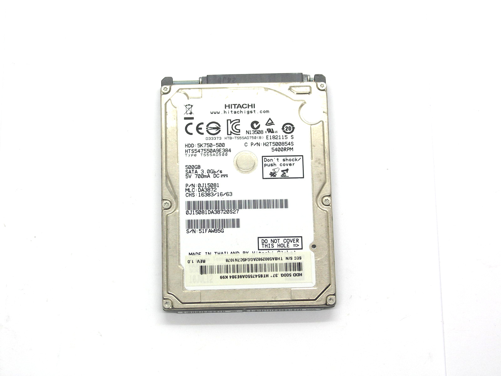Жесткий диск 2,5" 500 GB HITACHI HTS547550A9E384 SATA "!"
