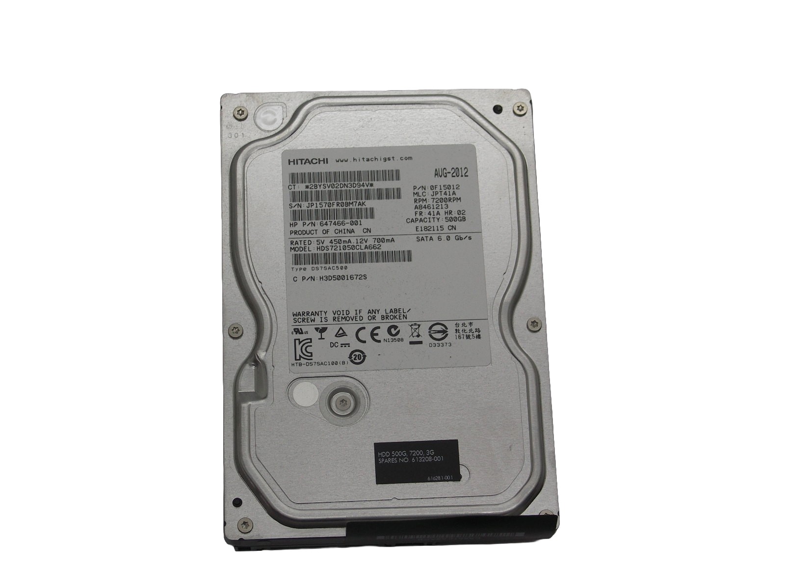 Жесткий диск 3,5" 500Gb HGST, Hitachi HDS721050CLA662 7200 rpm SATA "!"
