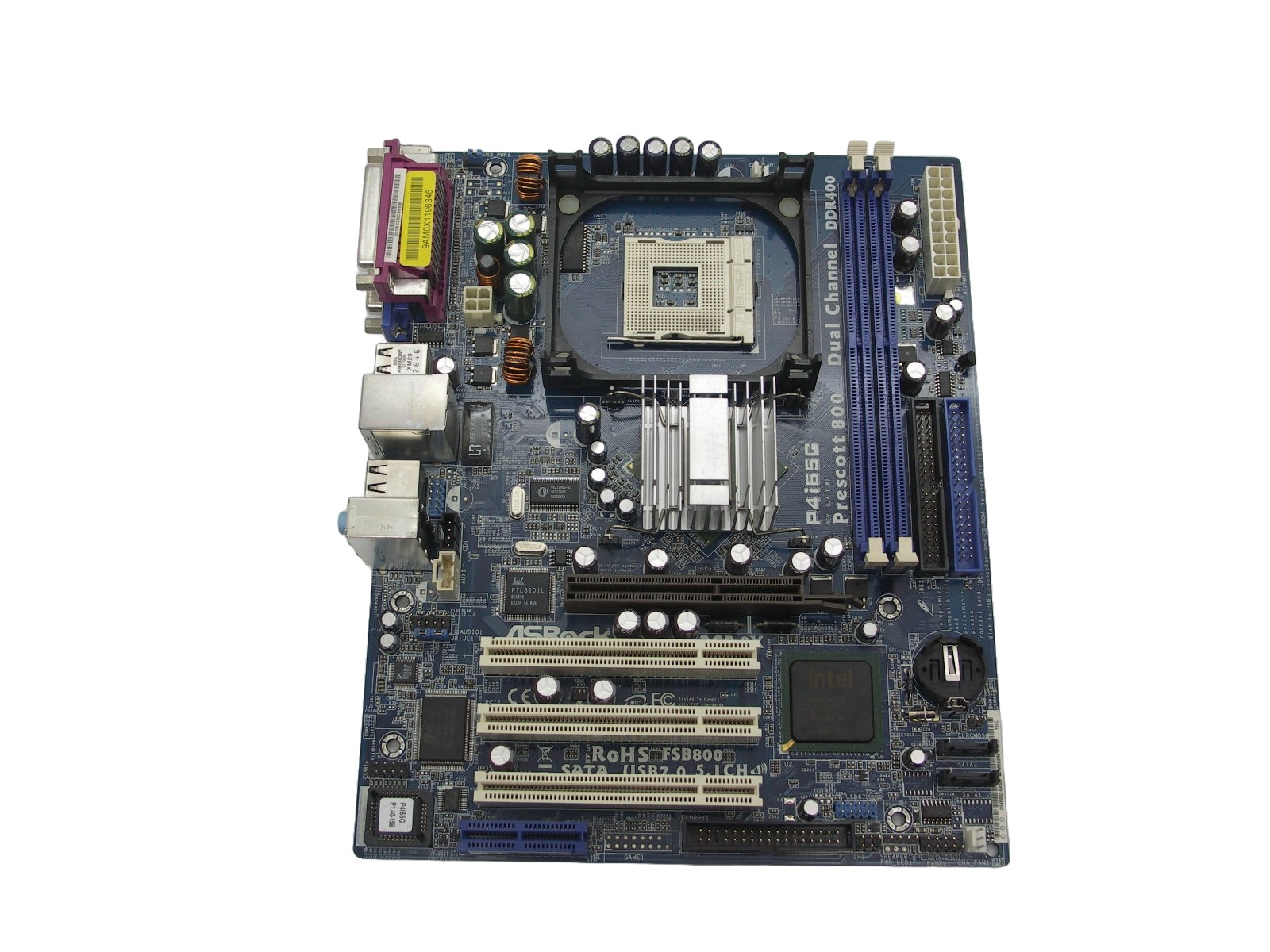 Материнская плата S-478 ASRock P4i65G 1.01 i865G/SATA/2xDDR/Sb/Lan/SVGA mATX "!"