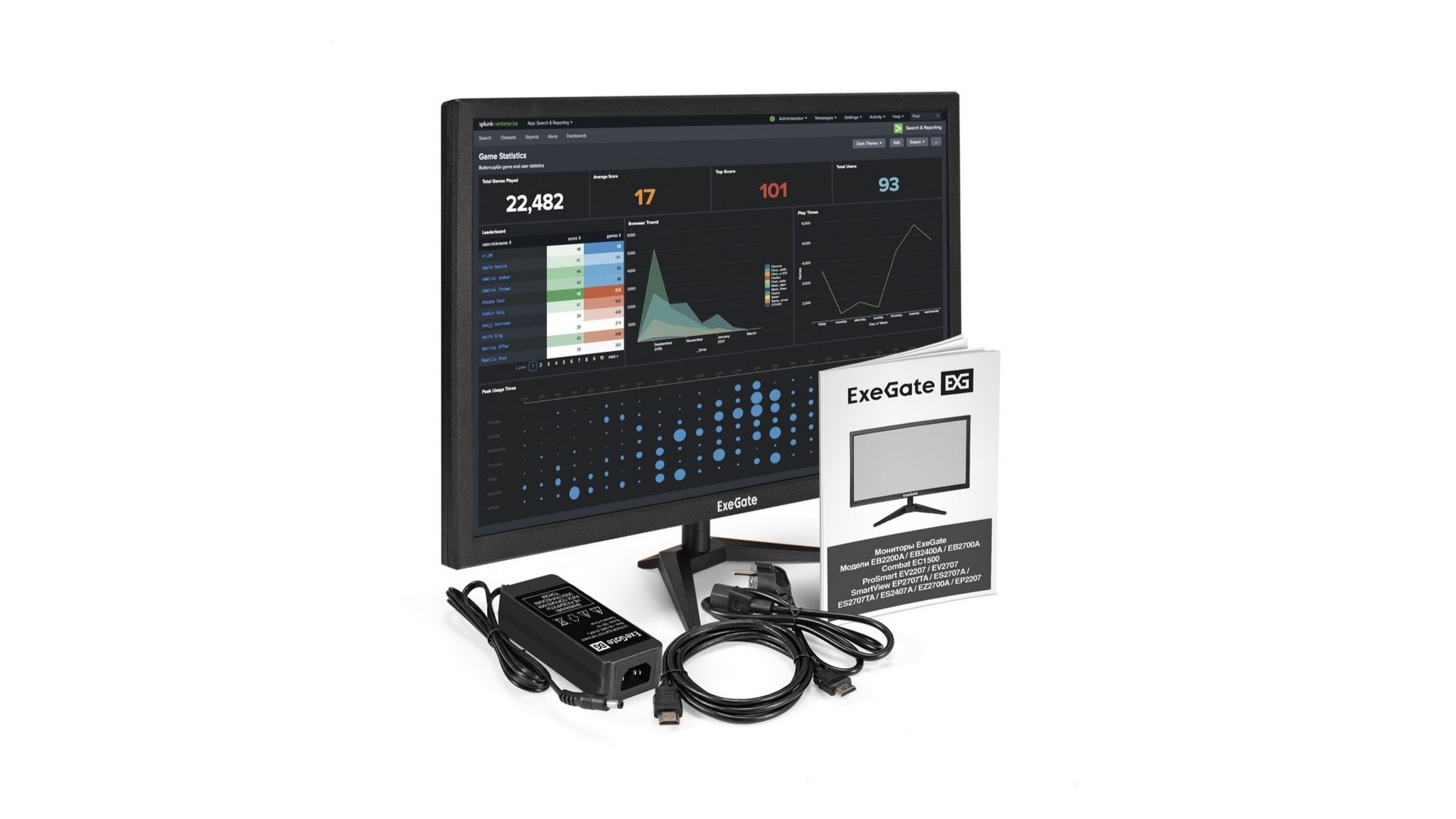 Монитор 27" ExeGate EB2700A VA 1920x1080, 75 Гц, 5 мс, 16:9, 200 кд/м², 1xHDMI, 1xVGA, черный EX297312RUS