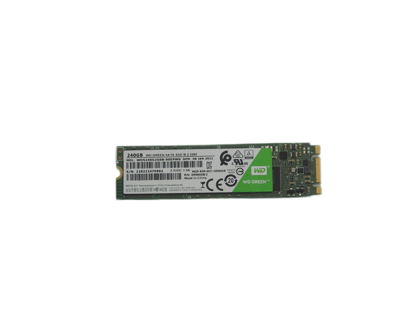 Накопитель SSD 240Gb WD Green 2.5" M2 Sata WDS240G2G0B-00EPW0 "!"