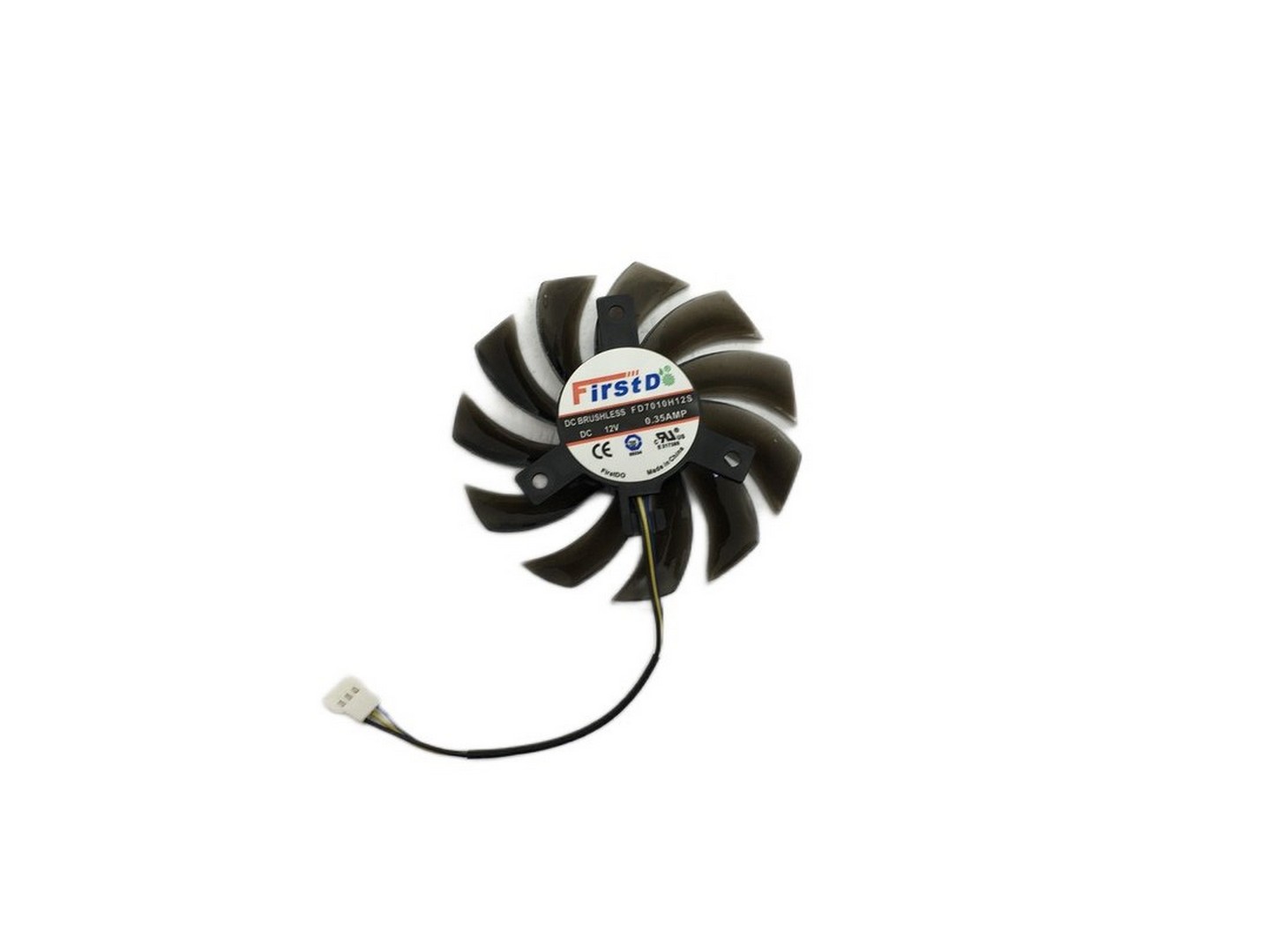 Вентилятор для видеокарты ASUS GTX 660, 750, 760, 1050 Ti, R7 260X, 3Pin 75mm, №1, FAN-GP-13