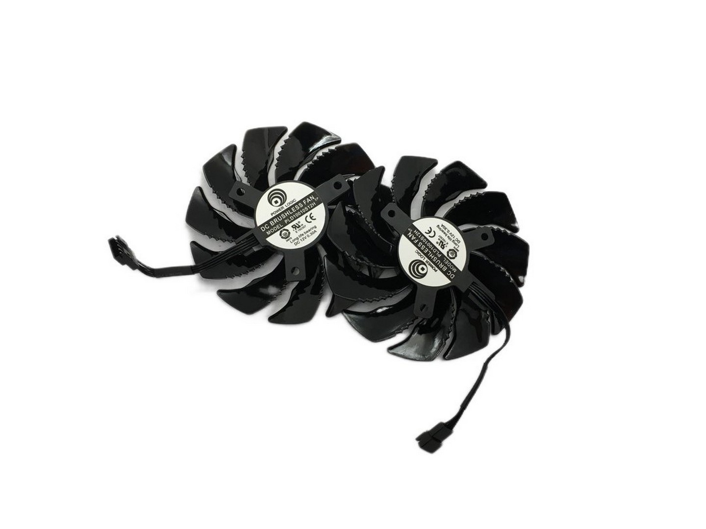 Вентиляторы 2шт. для видеокарты Gigabyte RX470, 570, 580, MSI GTX1080Ti, RX570, RX580, 4Pin, PLD10010S12HH, FAN-GP-27