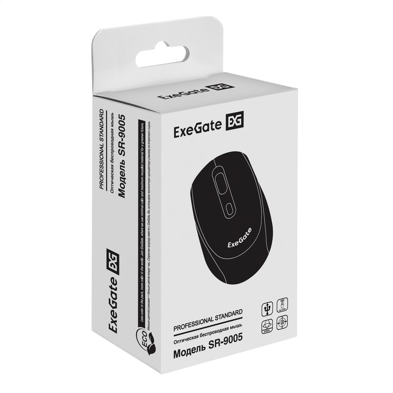 Мышь Exegate SR-9005 беспроводная, USB, black EX298896RUS