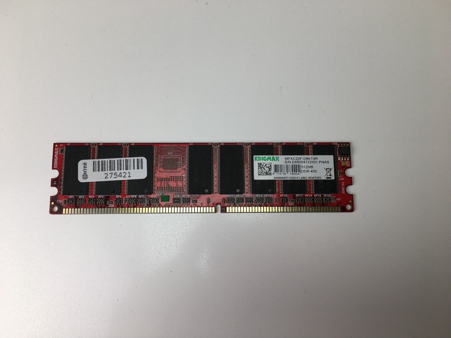 Оперативная память DIMM DDR1 512Mb PC-3200 Kingmax MPXC22F "!"