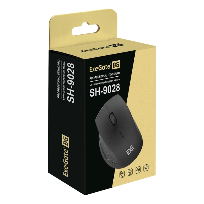 Мышь Exegate SH-9028 Professional Standart, USB, black EX264101RUS