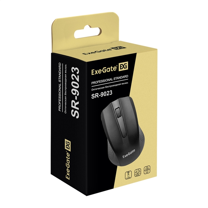 Мышь Exegate SR-9023 беспроводная, USB, black EX279045RUS