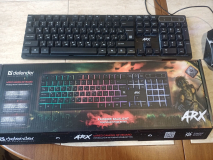 Клавиатура Defender Arx GK-196L, USB, Black игровая с подсветкой влагоустойчивая
