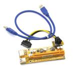 Конвертор, райзер, PCI-E x1 --, x16 через USB 3.0, 60 см, питание 6pin, версия 009 "!"