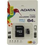 Карта памяти 64Gb, Secure Digital Card, micro, A-DATA Class 10 SDXC +адаптер AUSDX64GUICL10-RA1