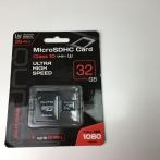Карта памяти 32Gb, Secure Digital Card, micro, QUMO Class 10 UHS-I U3+ адаптер